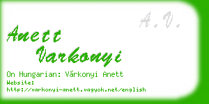 anett varkonyi business card